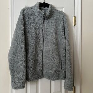 NWT Sonoma SHERPA Zippered Jacket XL Juniors GRAY